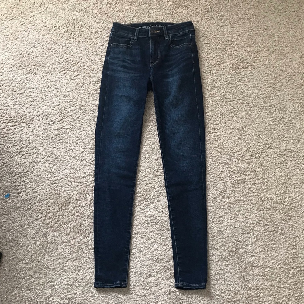 American Eagle Skinny Jeans Womens 0 Blue Super Stretch Hi-Rise Jegging